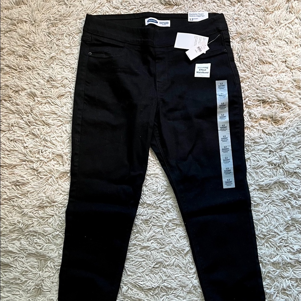 Old Navy Rockstar jeggings black size 12 short NWT